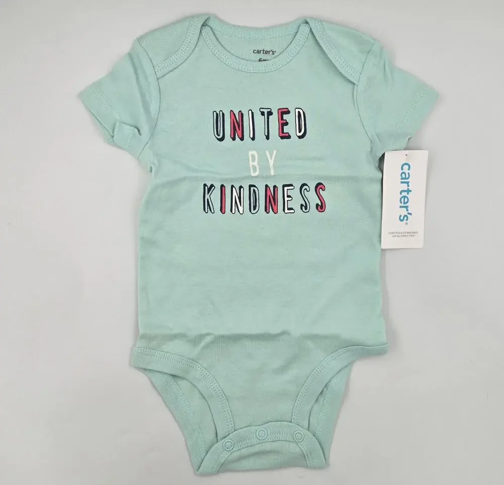 Carter's 6 Month One Piece Bodysuit United by Kindness Light Blue-Green